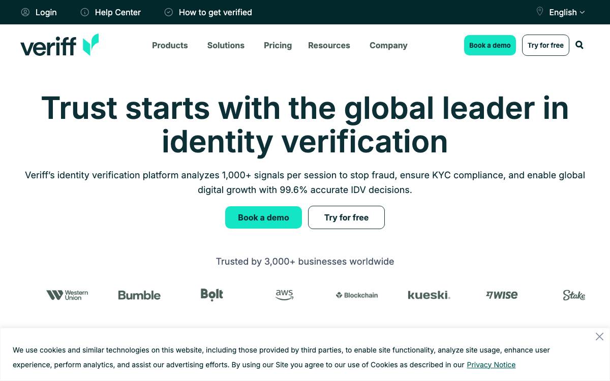 Veriff website preview