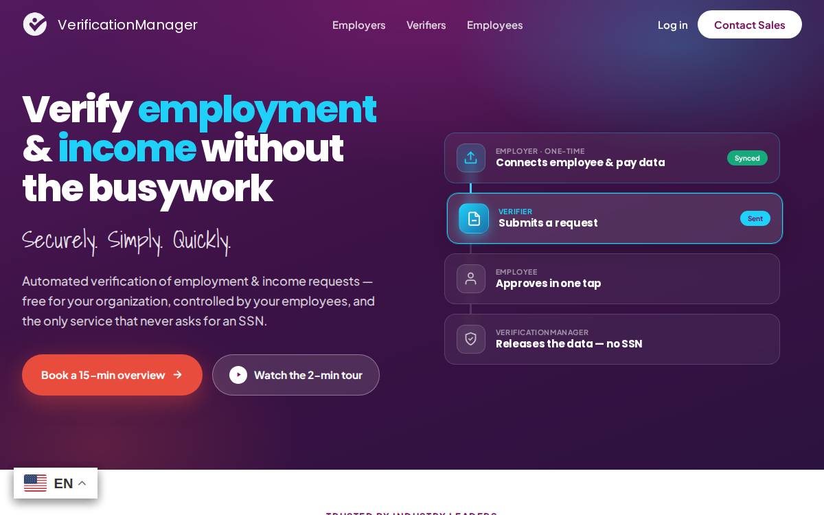 VerificationManager website preview