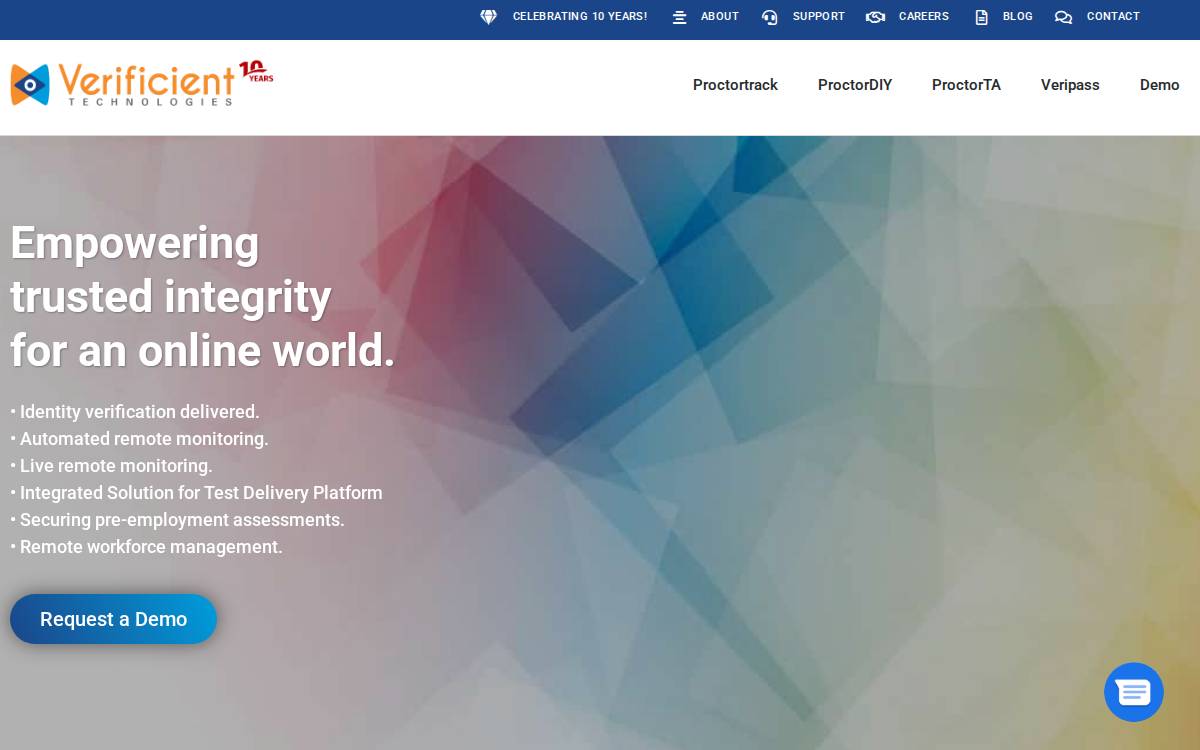 Verificient Technologies website preview