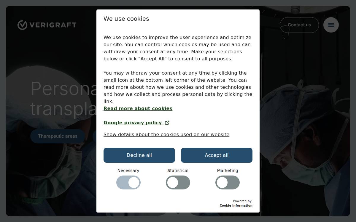 VERIGRAFT website preview