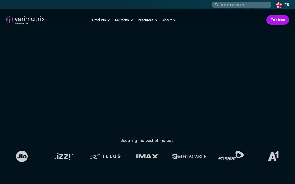 Verimatrix website preview