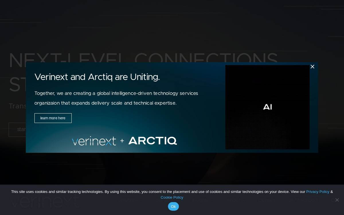 Verinext website preview