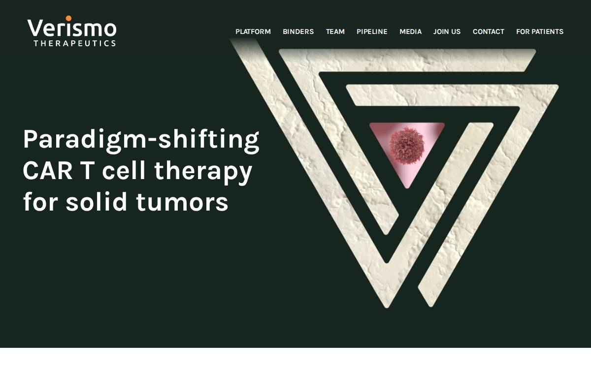 Verismo Therapeutics website preview