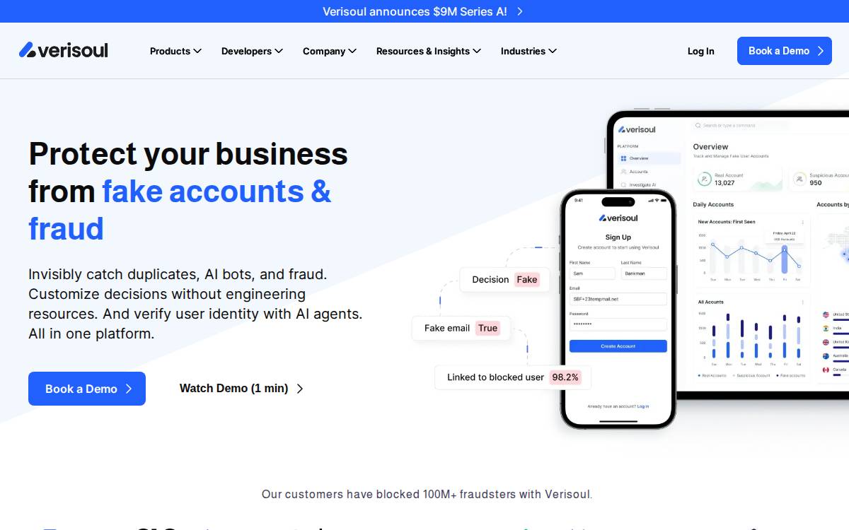 Verisoul website preview