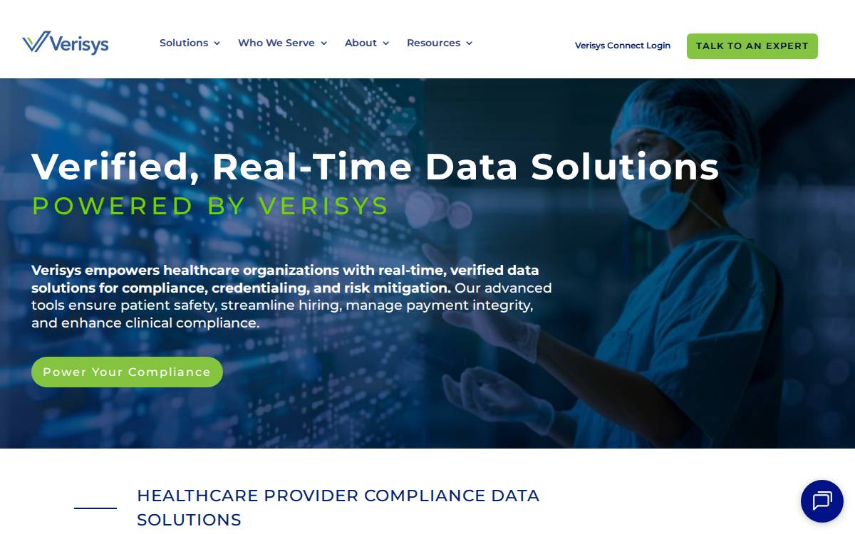 Verisys website preview
