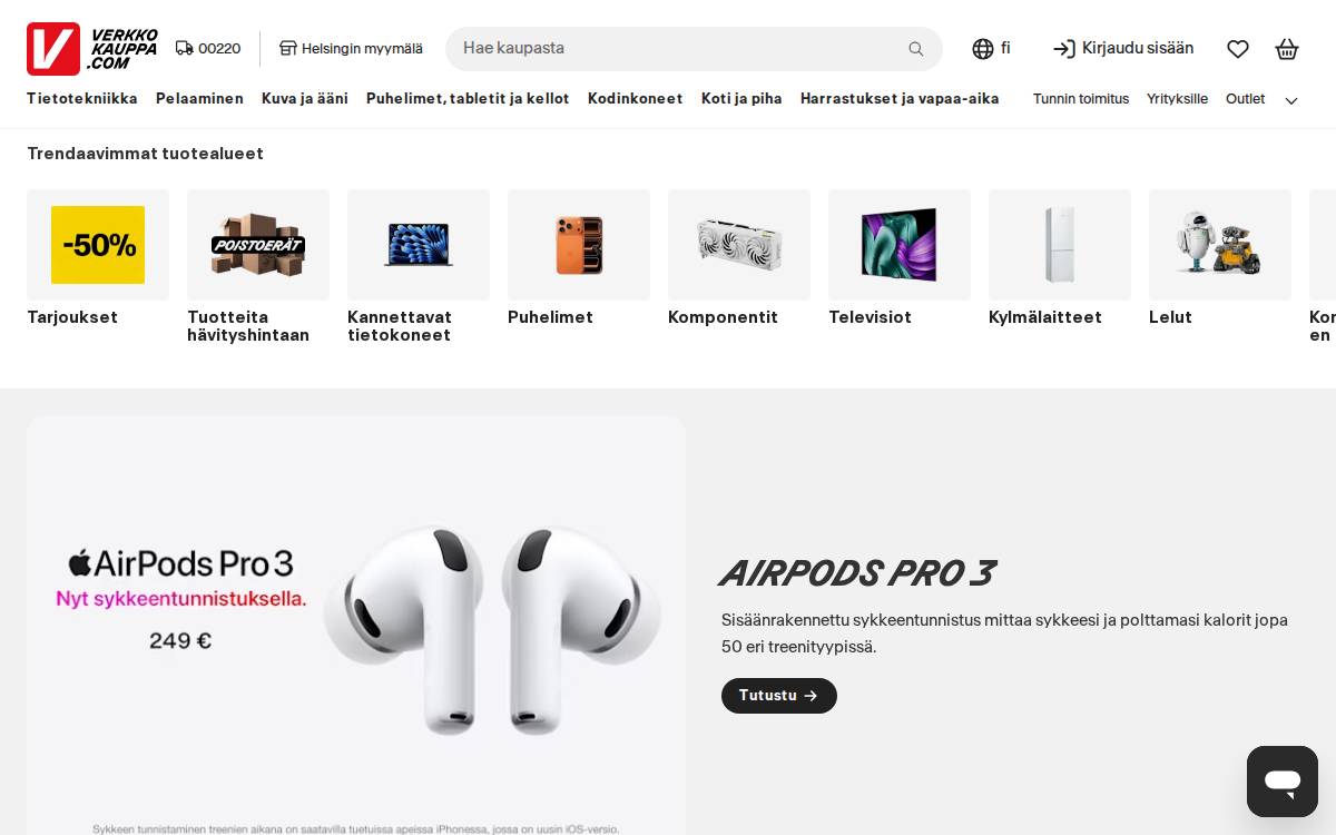 Verkkokauppa website preview