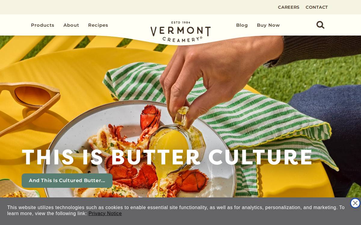 Vermont Creamery website preview