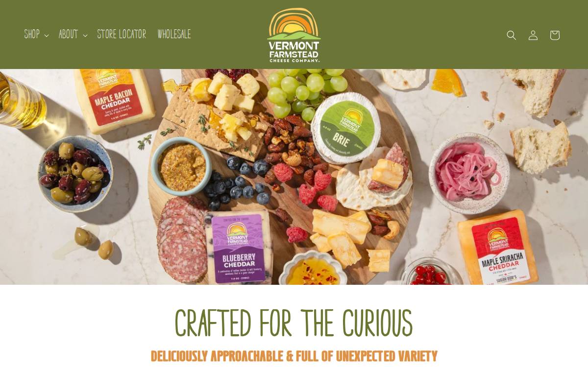 Vermont Farmstead Cheese website preview