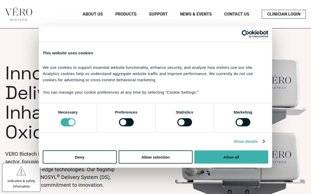 VERO Biotech website preview