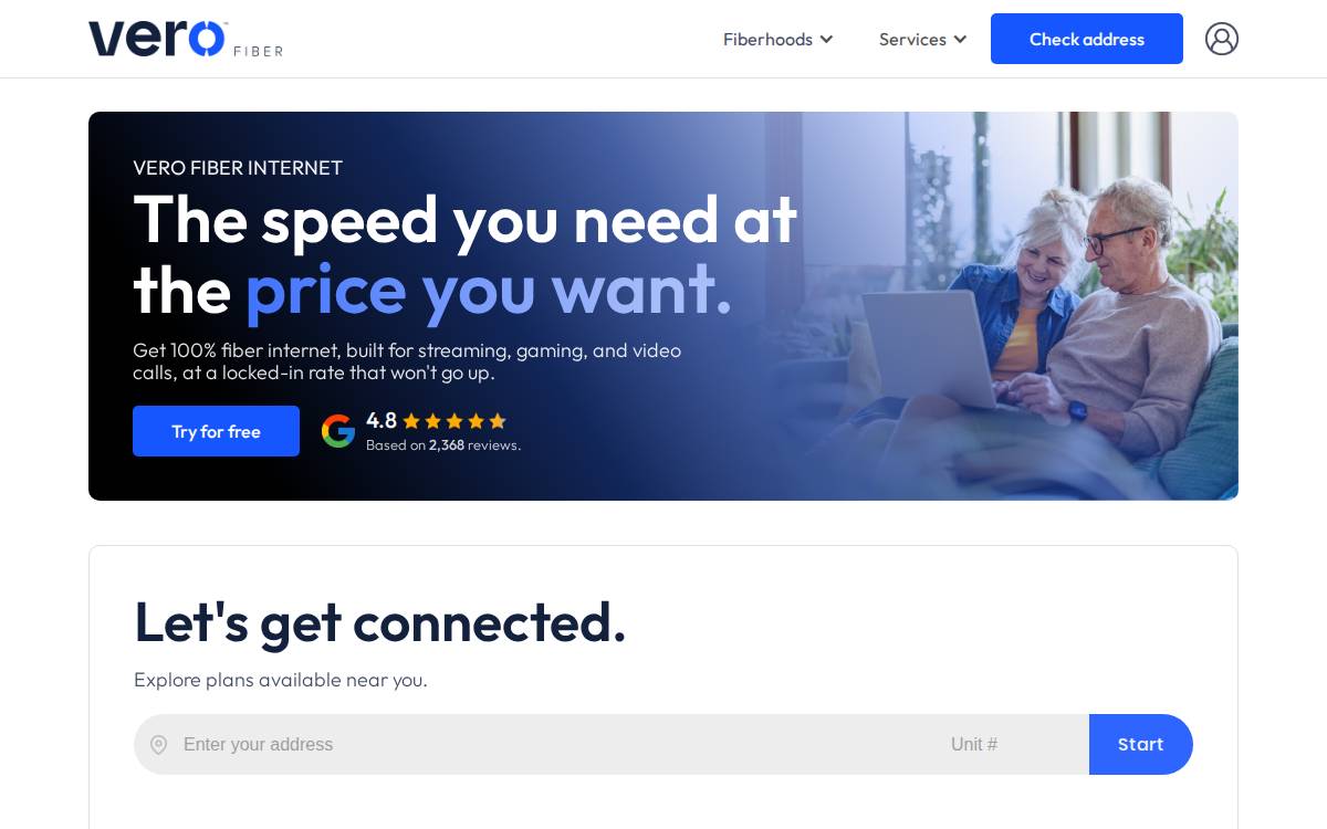 Verofiber website preview