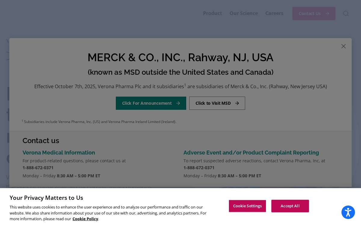 Verona Pharma website preview