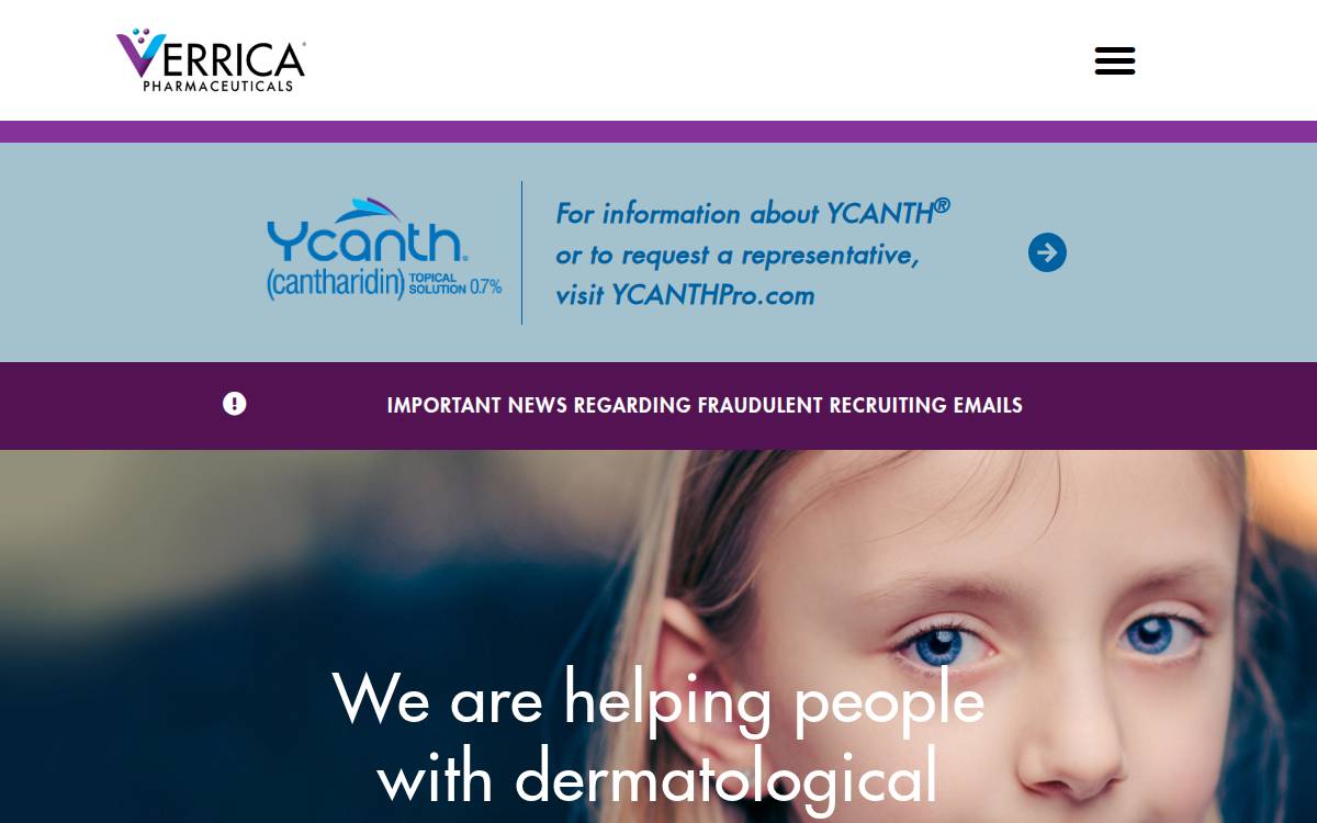 Verrica website preview