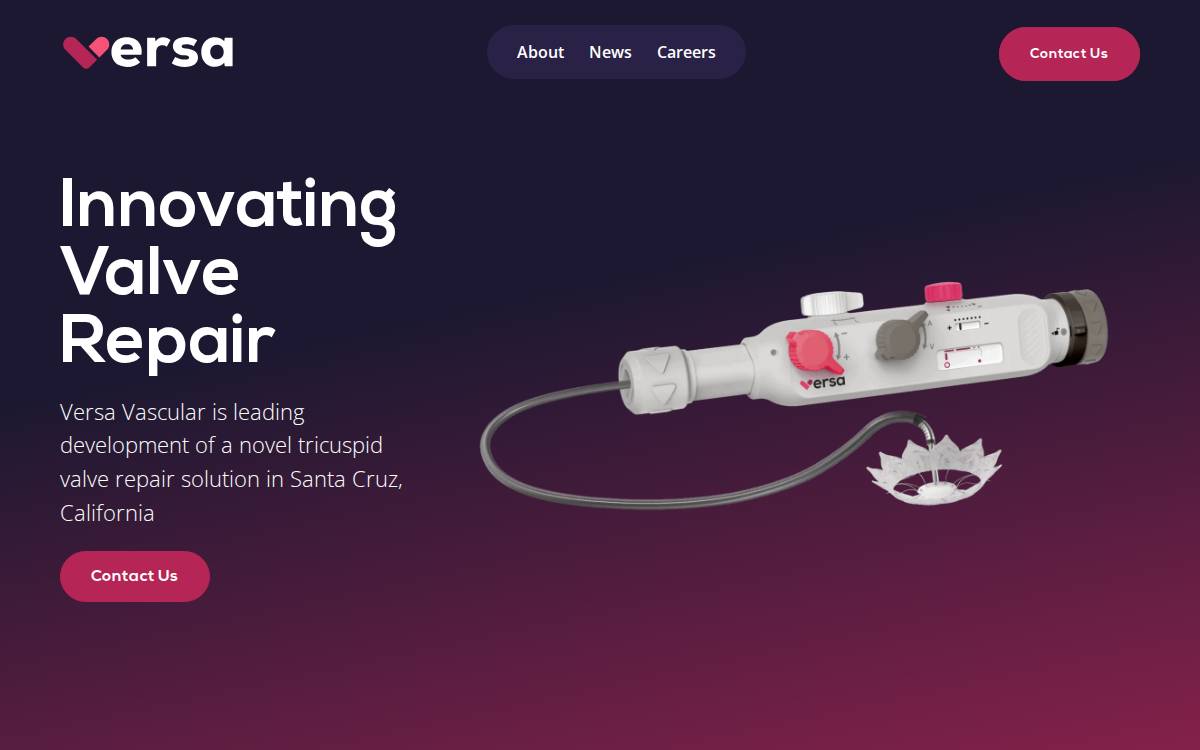 Versa Vascular website preview