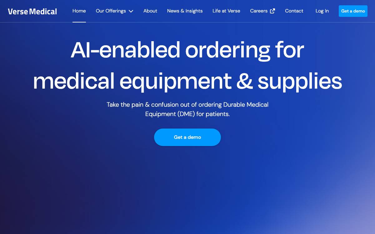 Verse Medical website preview