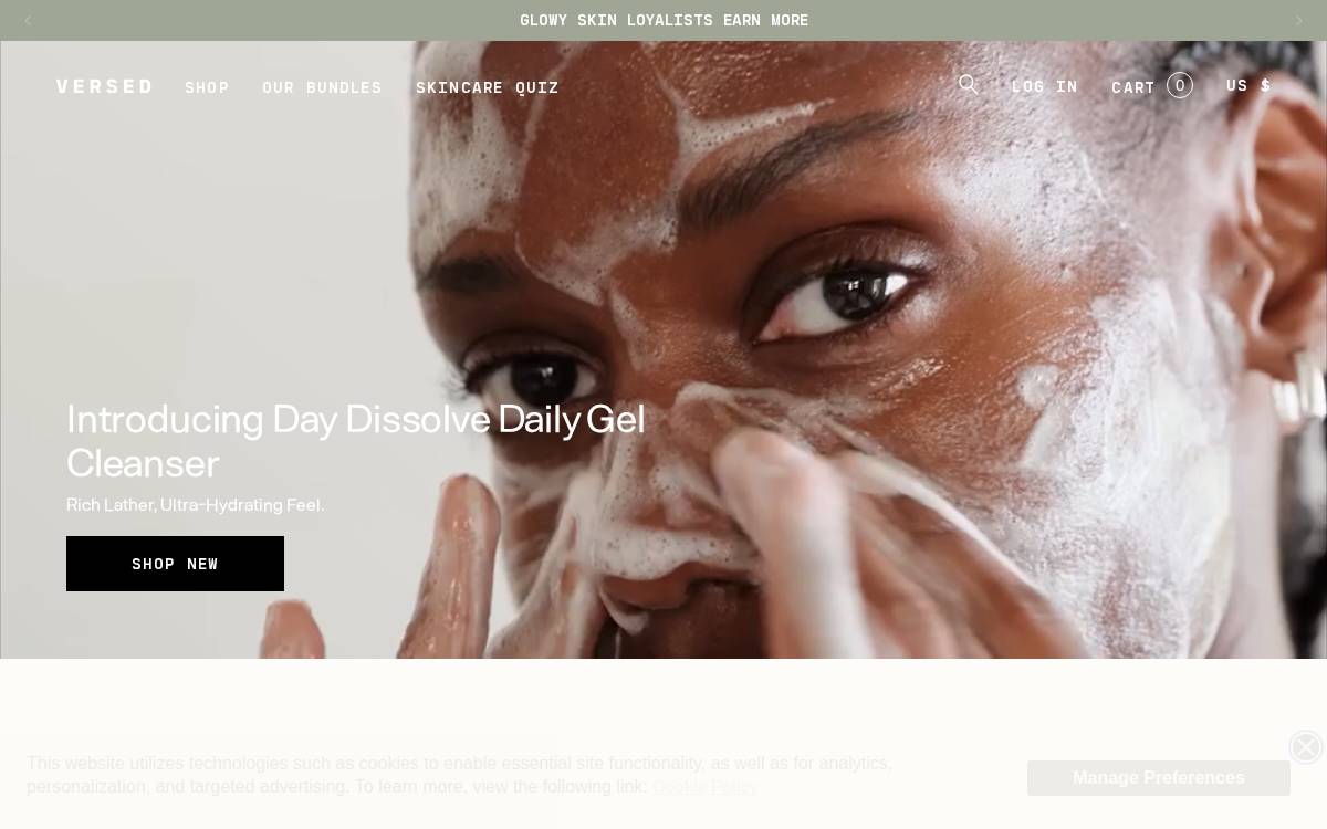 Versed website preview