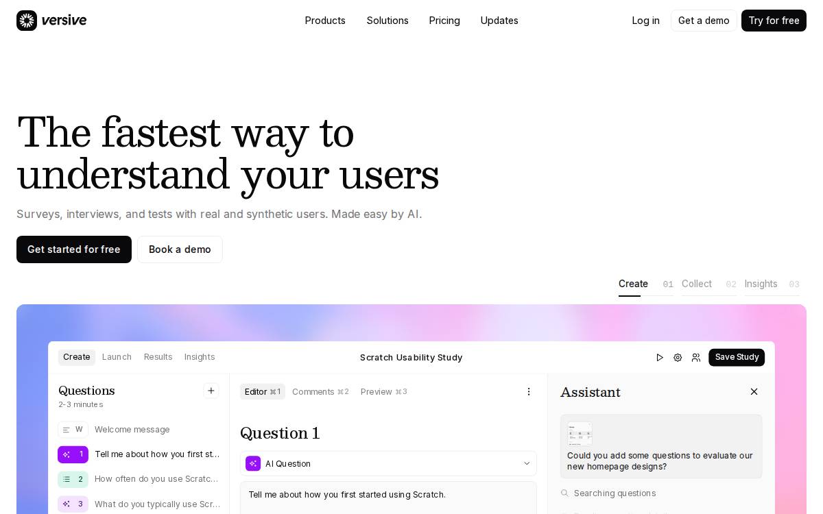 Versive website preview