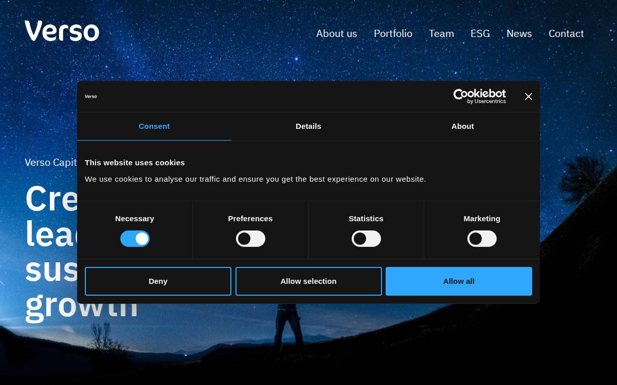 Versocapital website preview