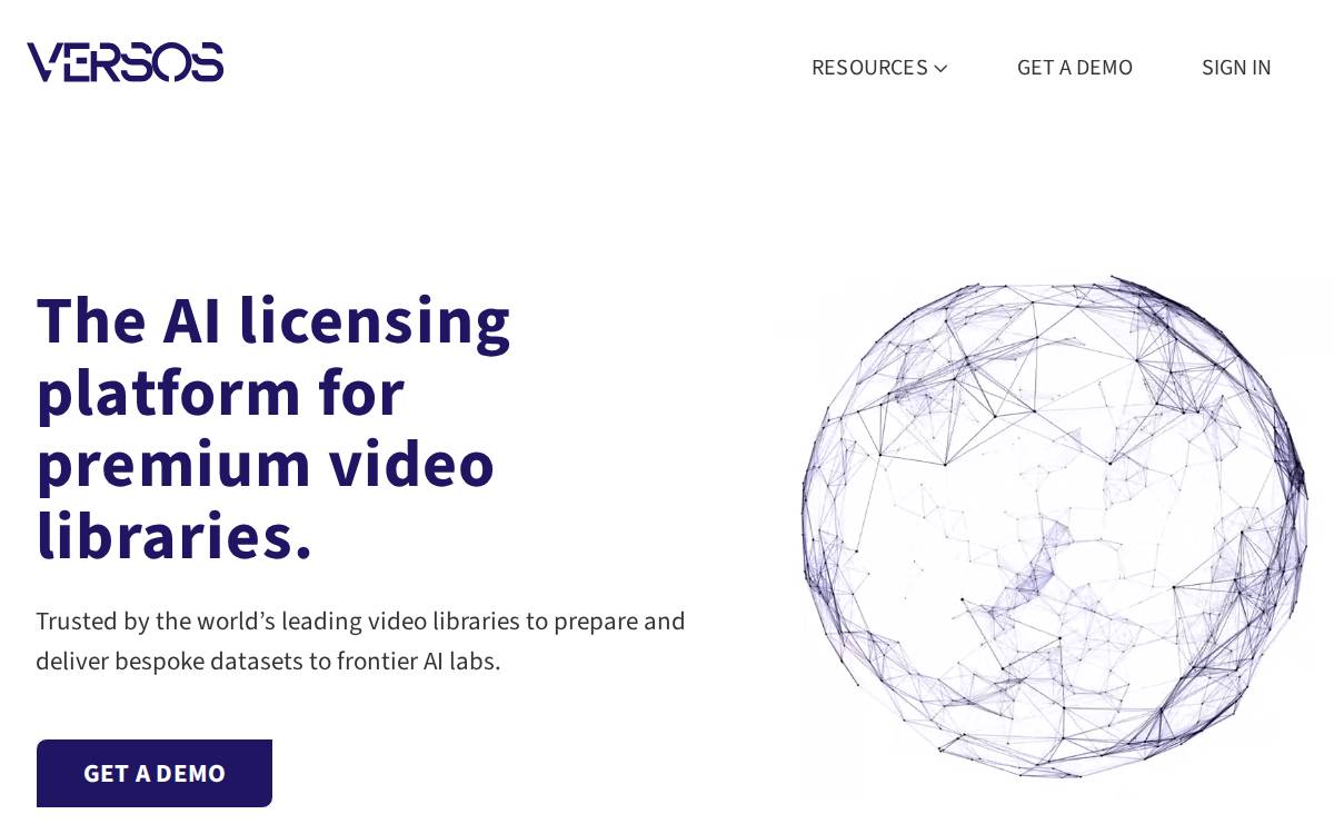 Versos website preview