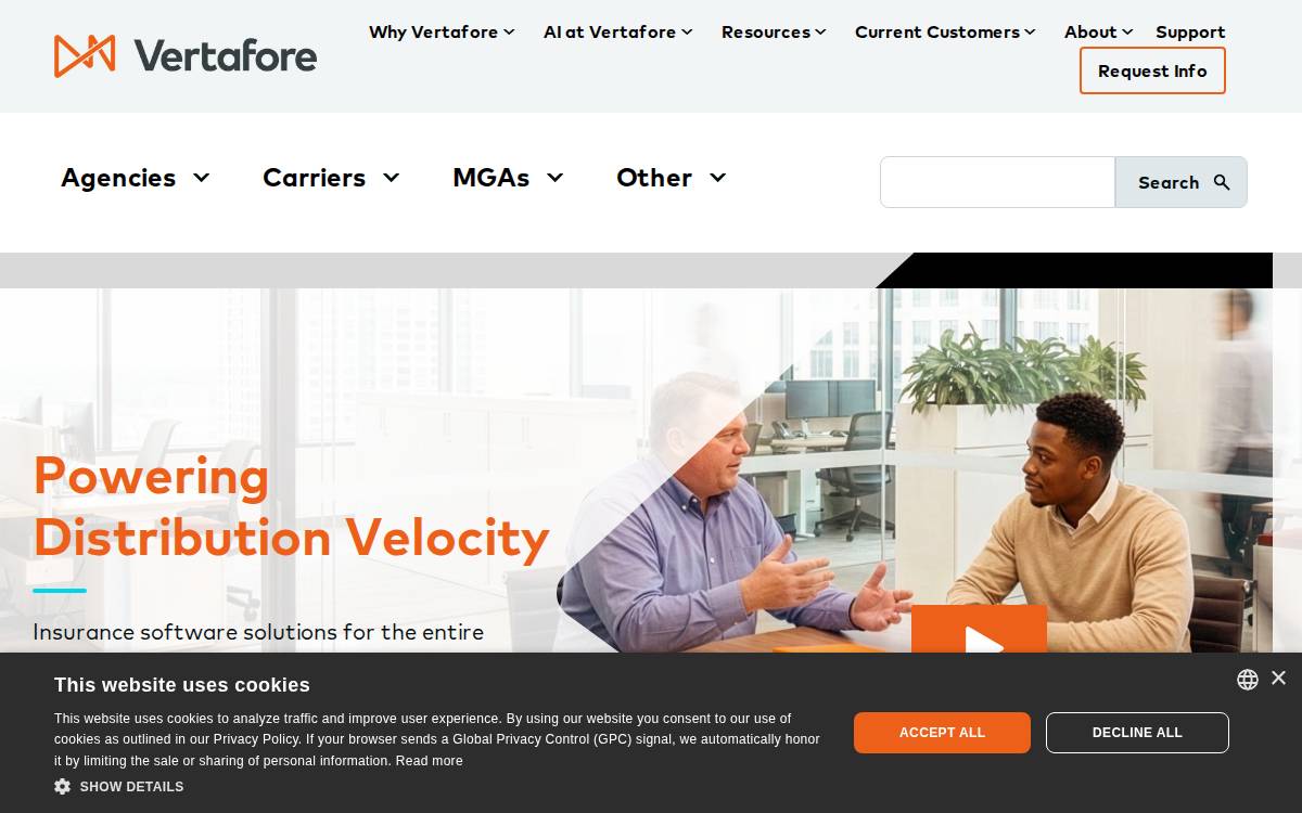 Vertafore website preview