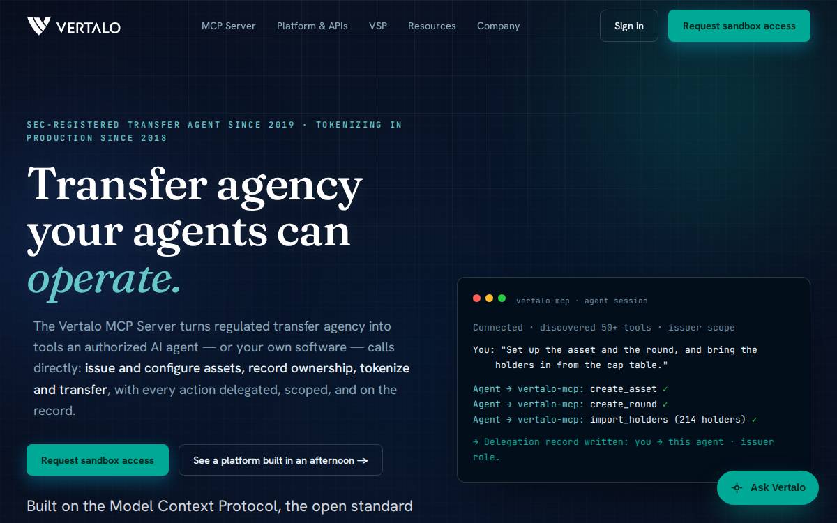 Vertalo website preview