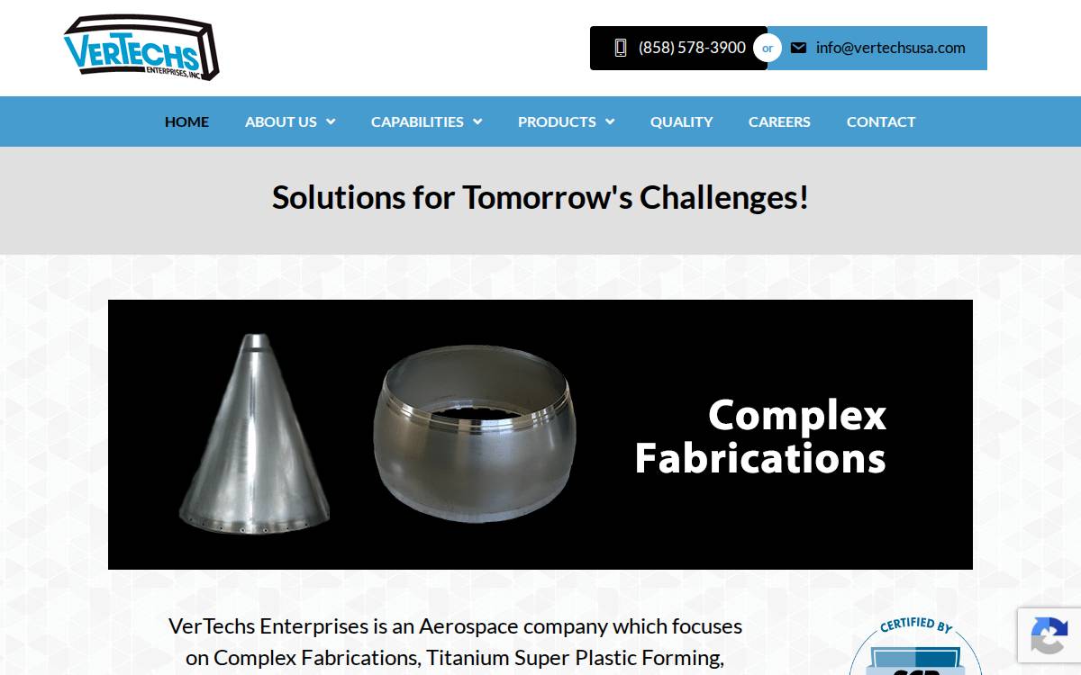 Vertechs Enterprises website preview