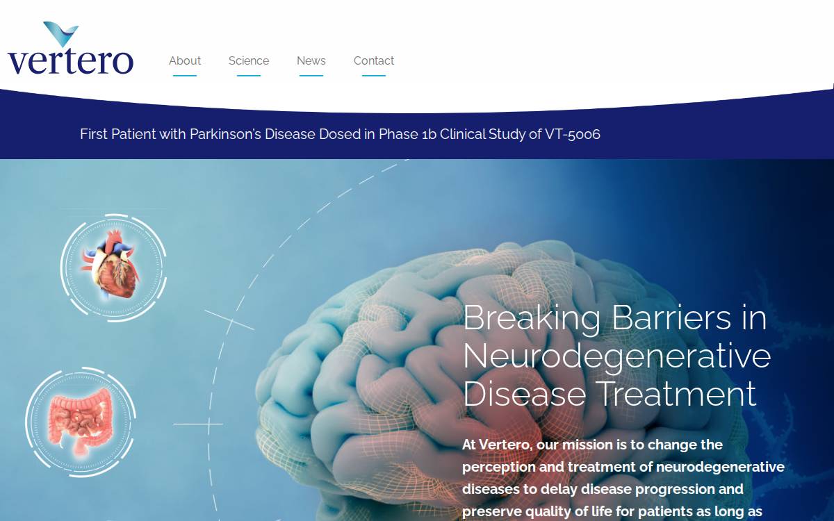 Vertero Therapeutics, Inc. website preview