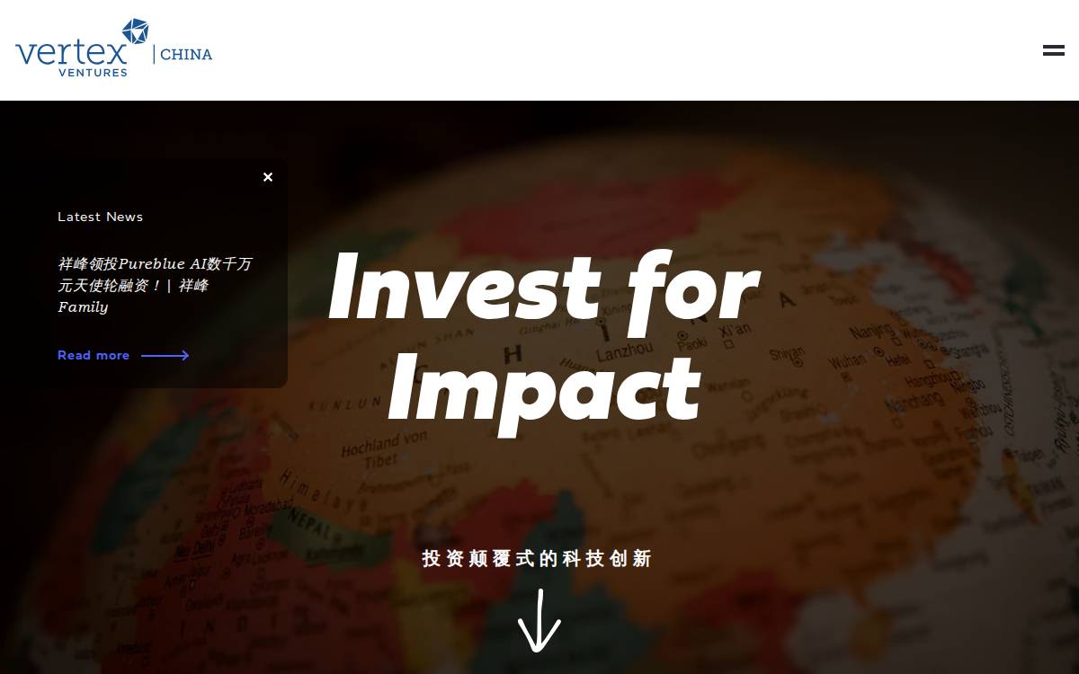 Vertex China website preview