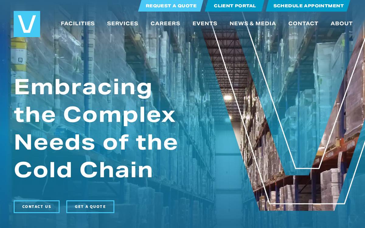Vertical Cold Storage website preview