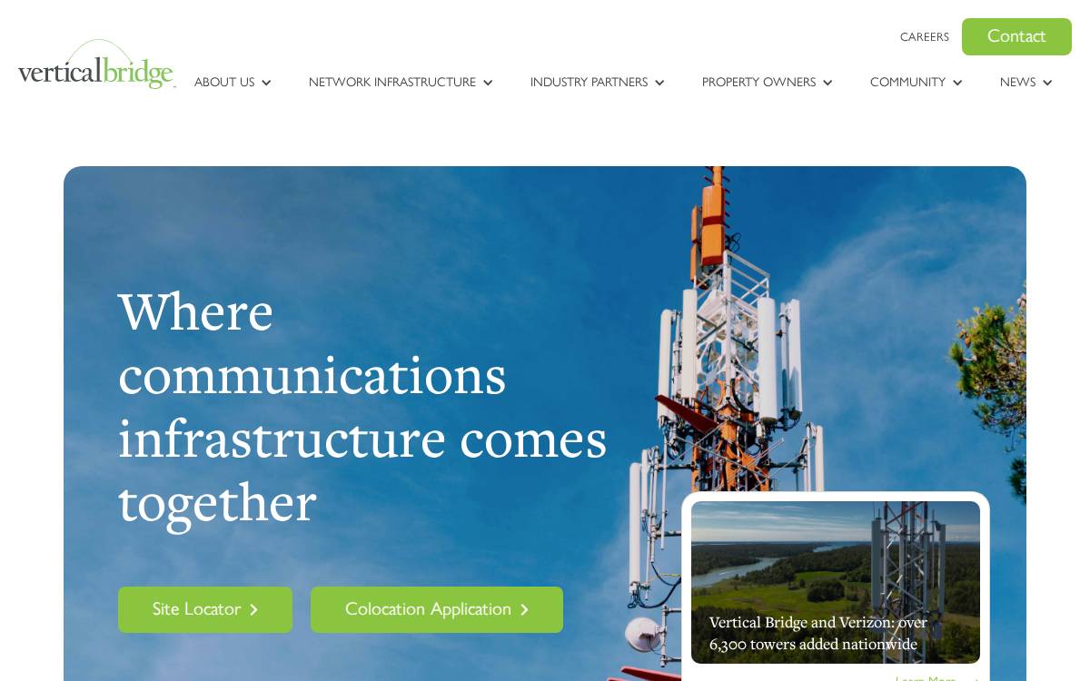 Verticalbridge website preview