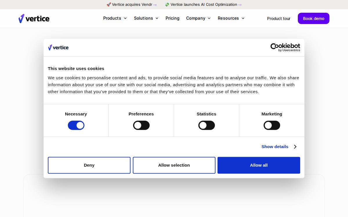 Vertice website preview