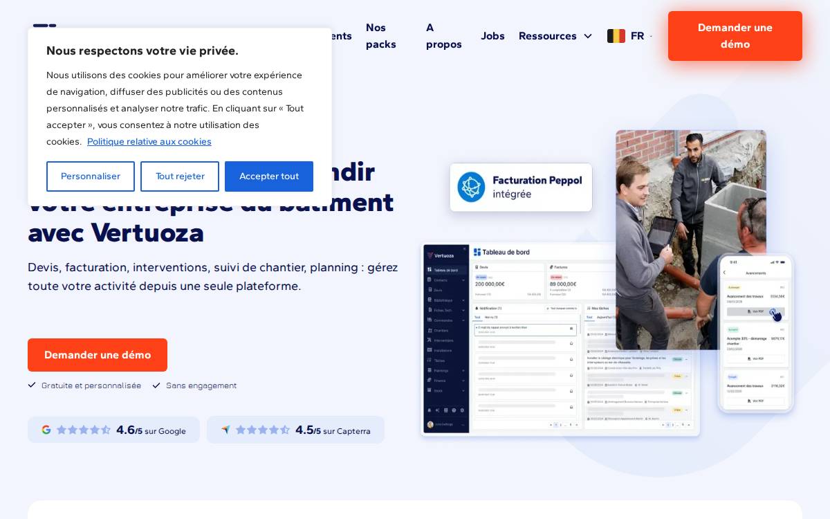Vertuoza website preview