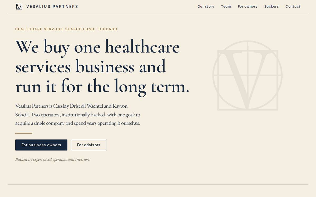 Vesalius Partners website preview