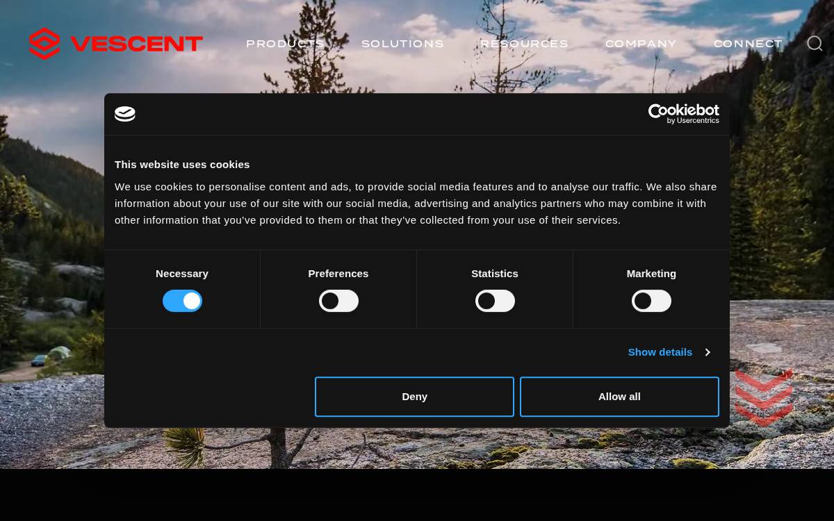 Vescent website preview