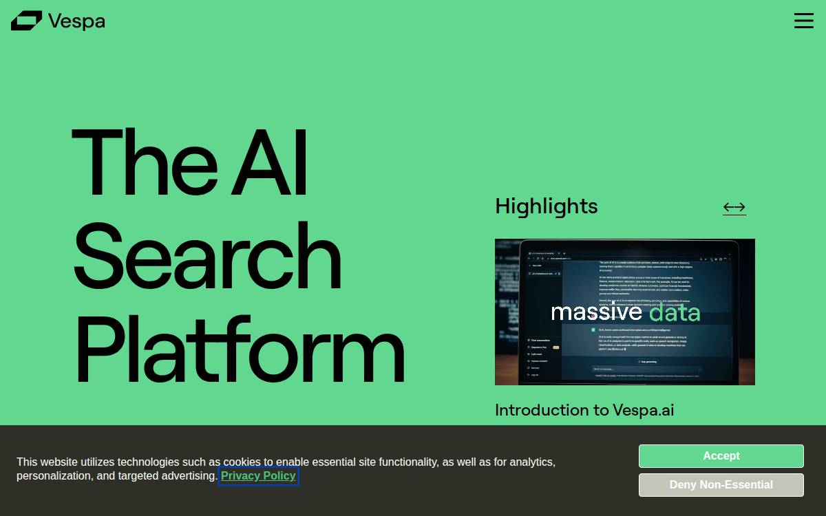 Vespa website preview