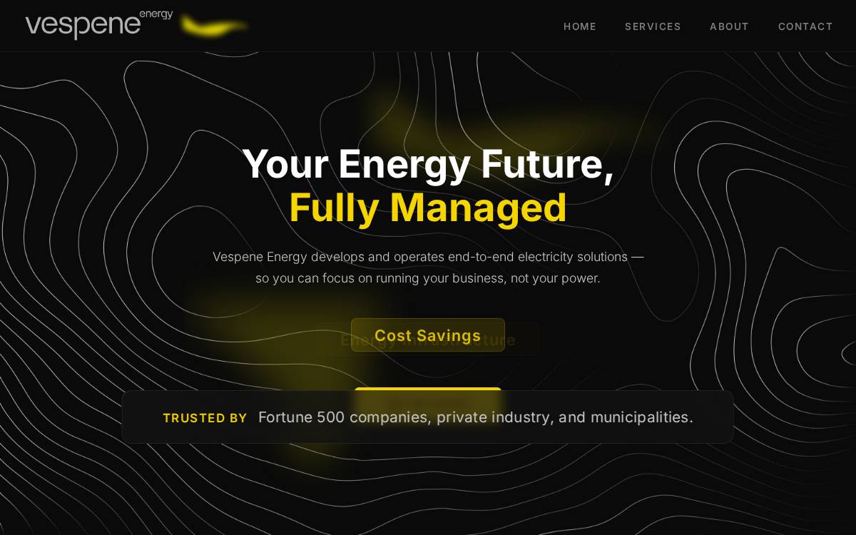 Vespene website preview