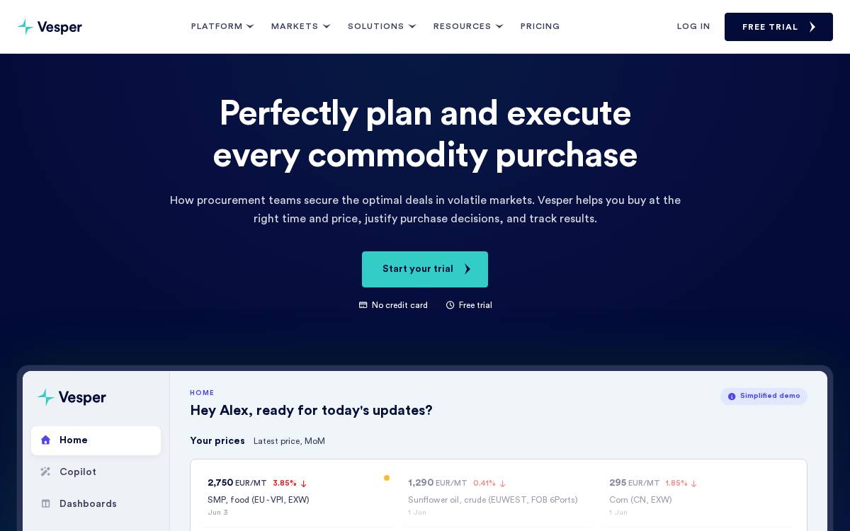 Vespertool website preview