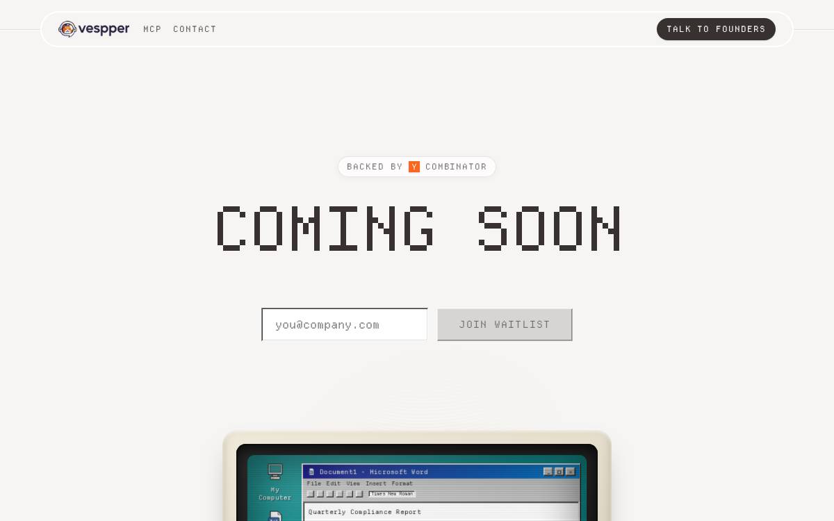 Vespper website preview