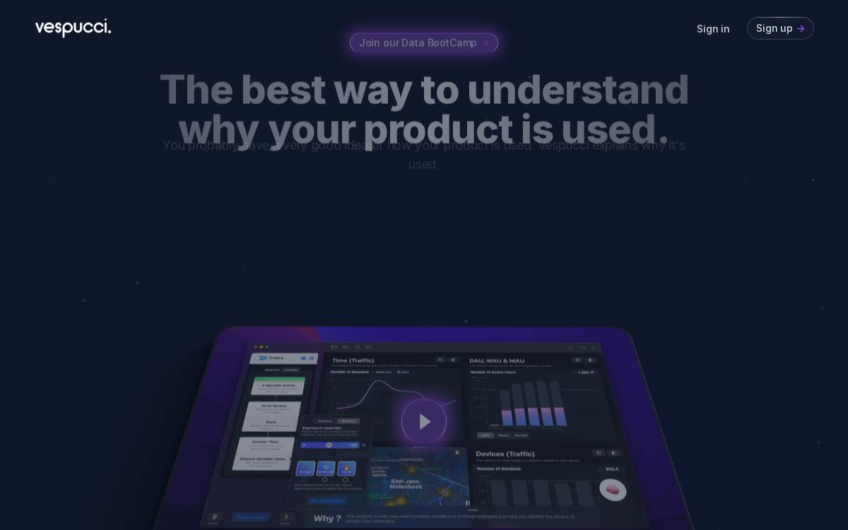 Vespuccianalytics website preview