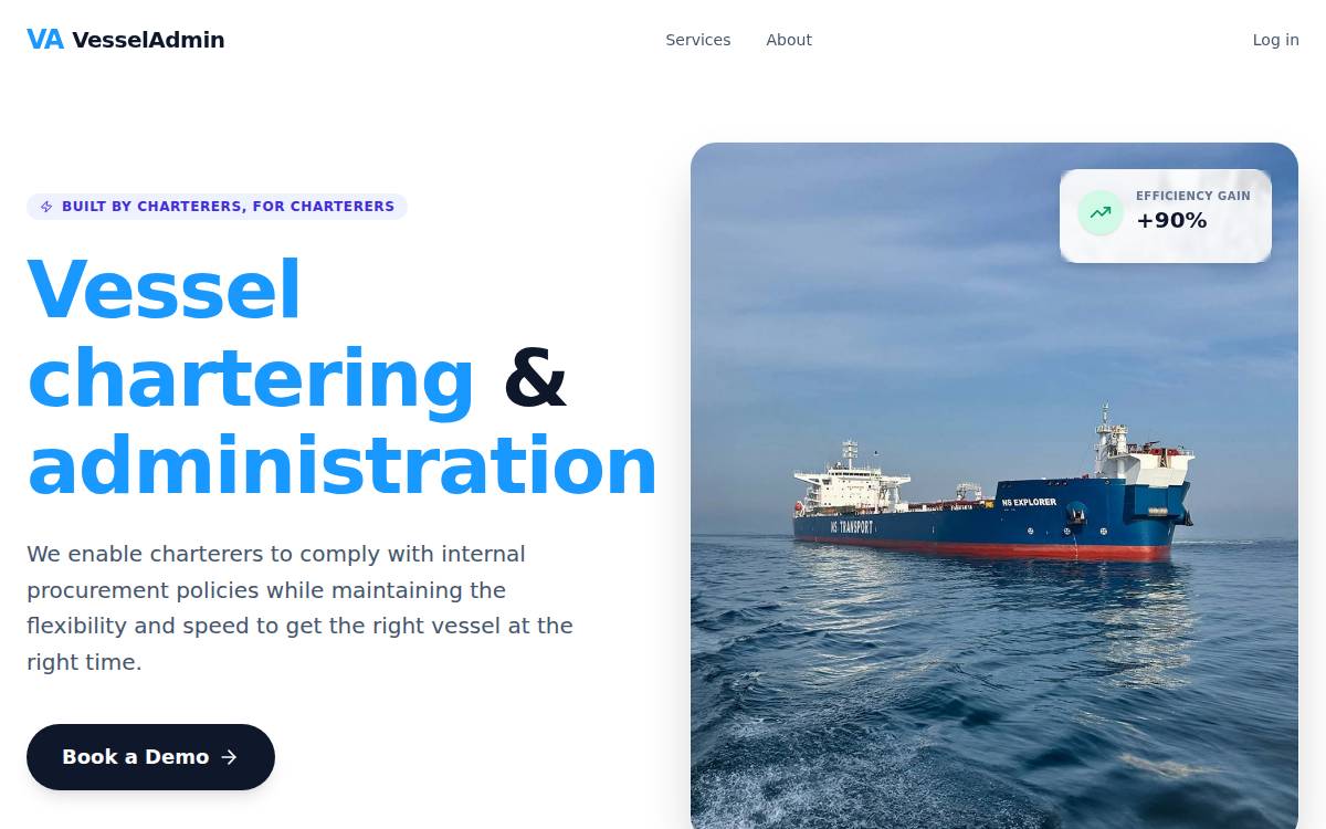 Vesseladmin website preview