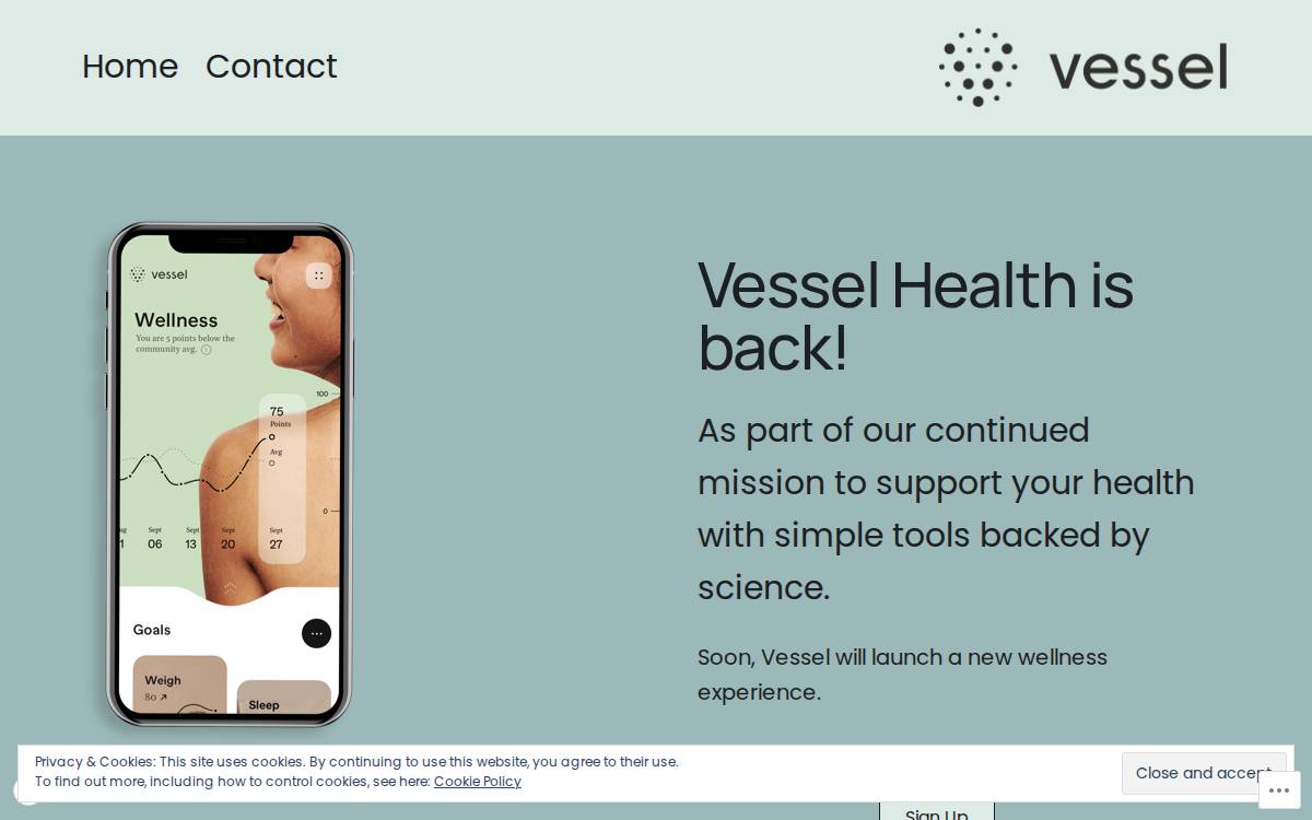 Vessel Health website preview