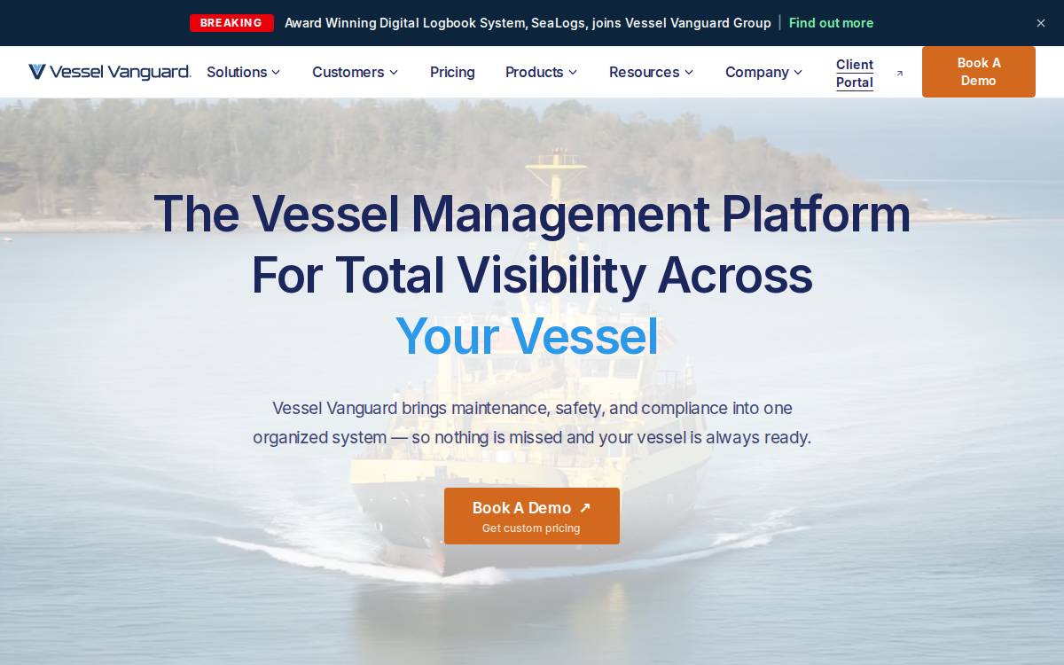 Vesselvanguard website preview