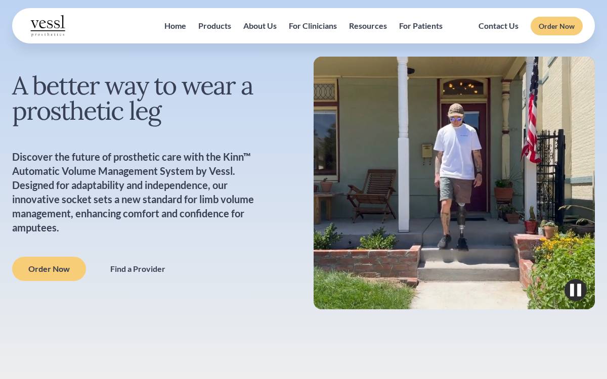 Vessl Prosthetics website preview