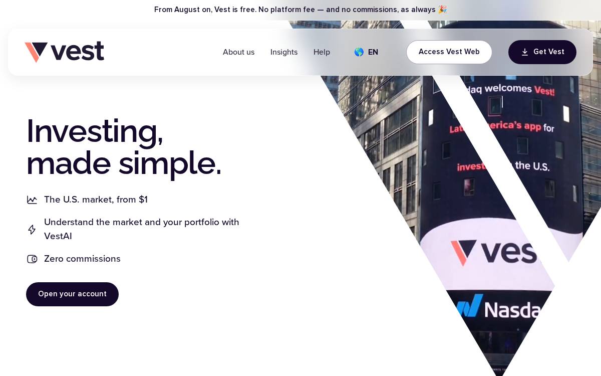 Vest website preview