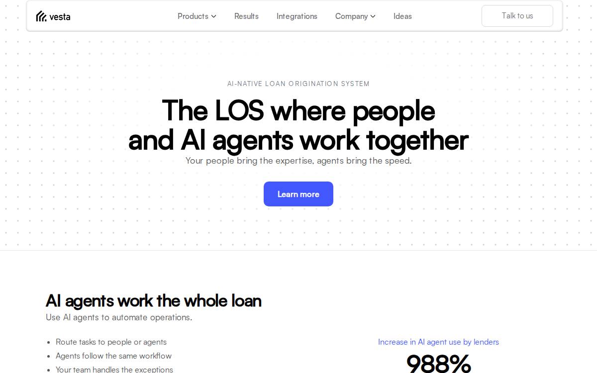 Vesta website preview