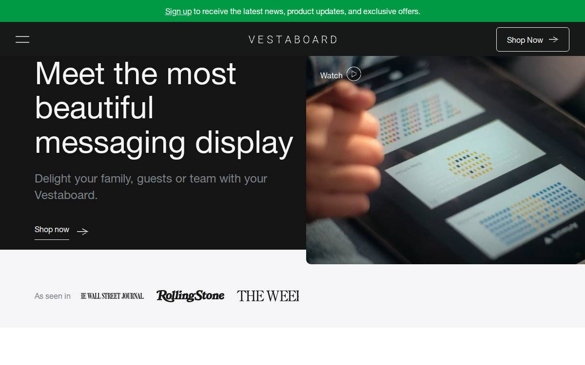 Vestaboard website preview