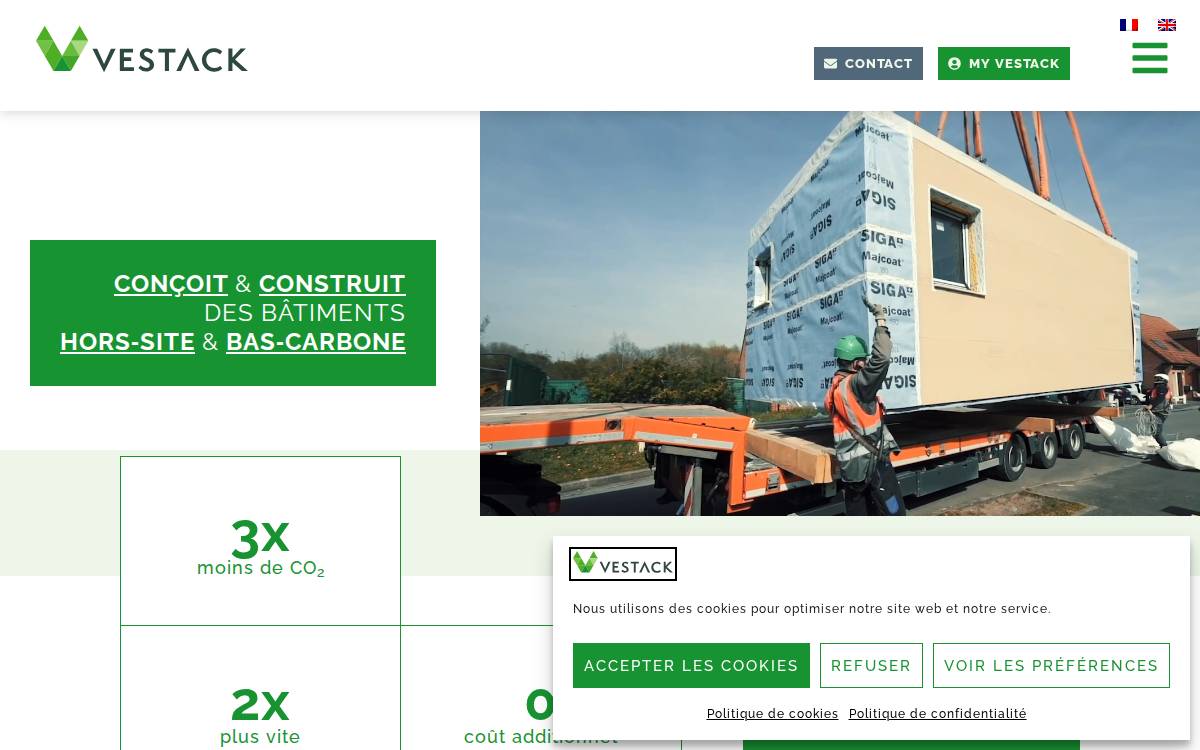 Vestack website preview