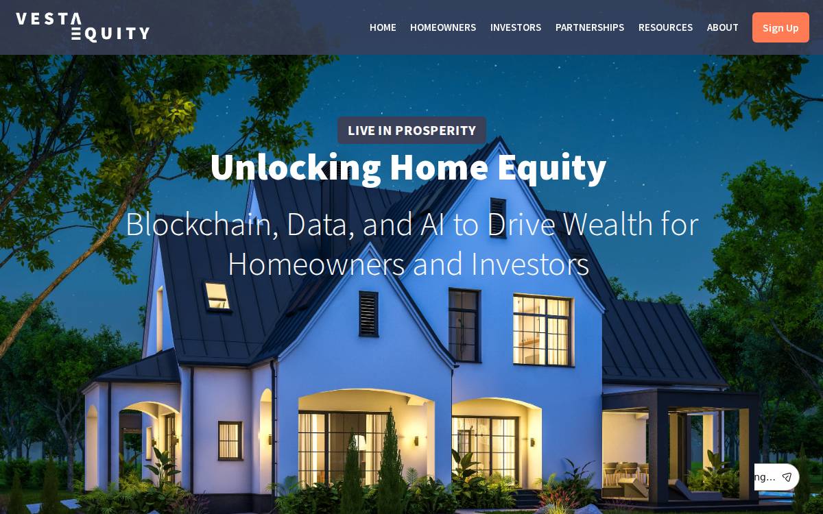 Vesta Equity website preview
