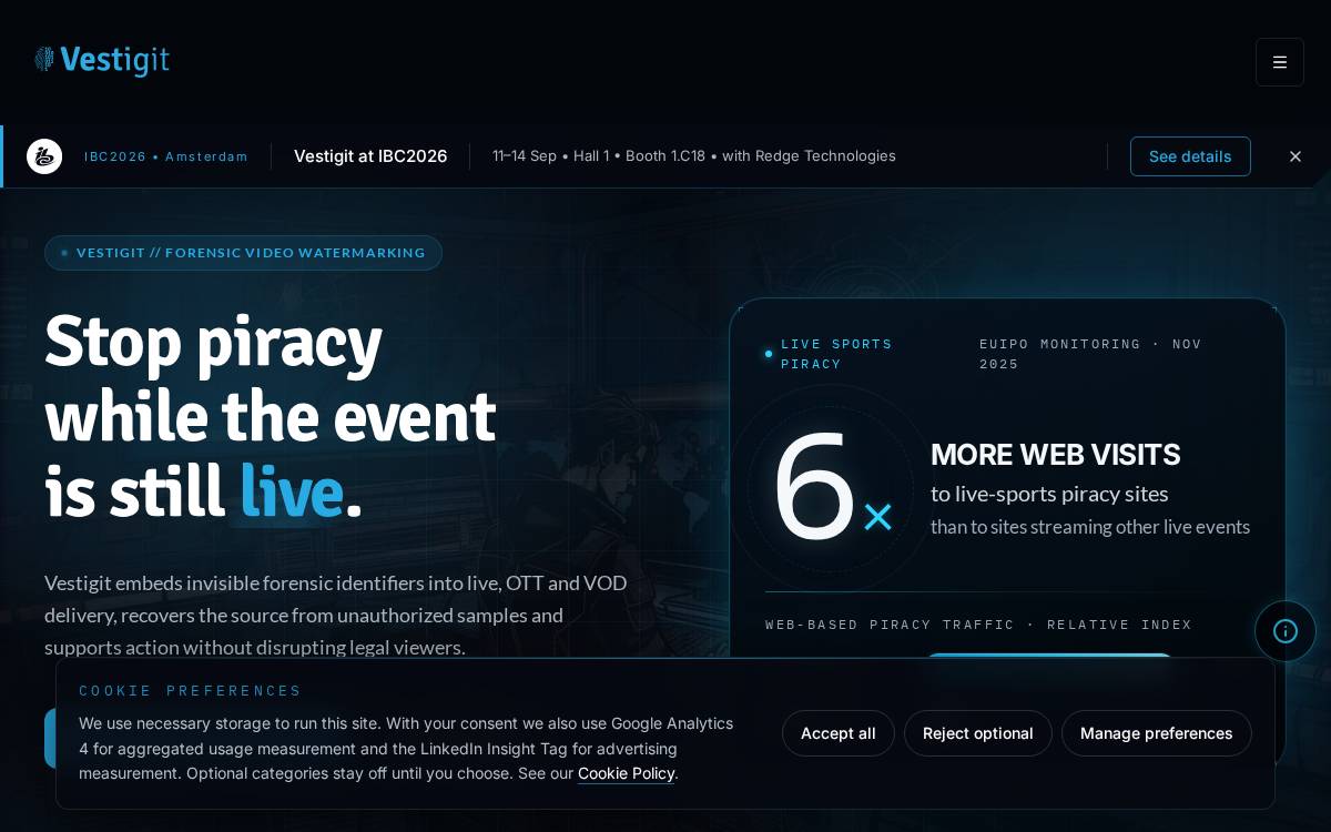 Vestigit website preview