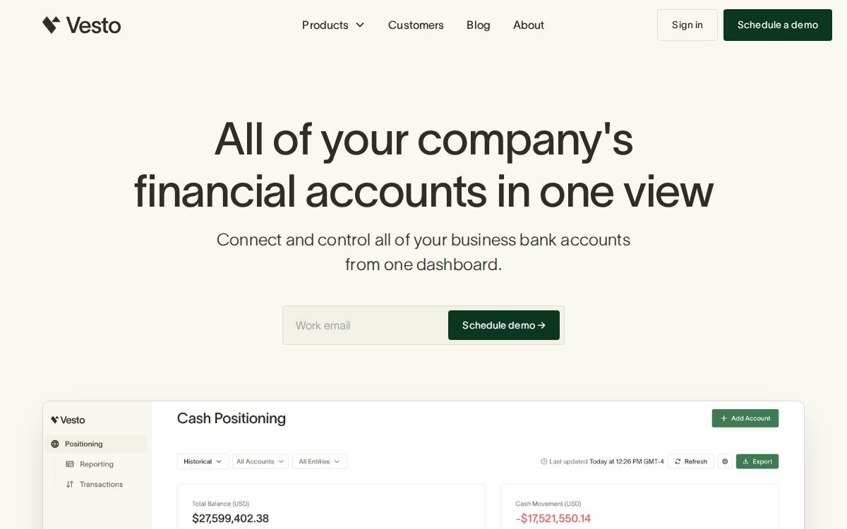 Vesto website preview