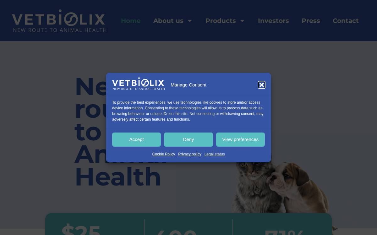Vetbiolix website preview